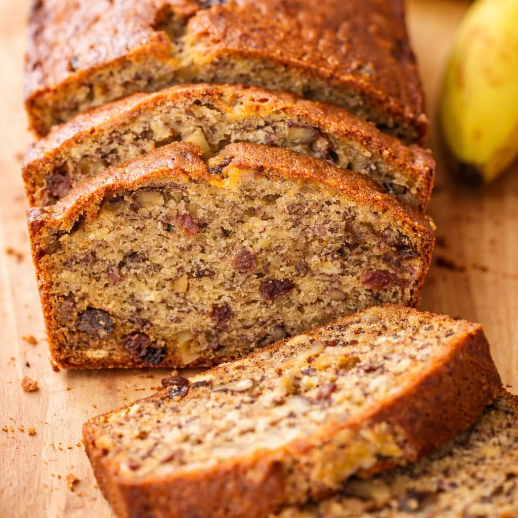 Moist and easy Banana Bread recipe made with ripe bananas