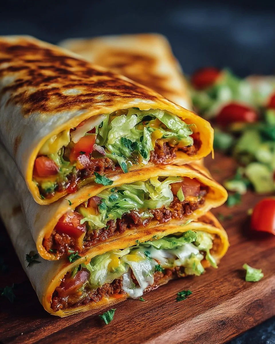 Delicious Keto Crunchwraps served on a plate with fresh ingredients.