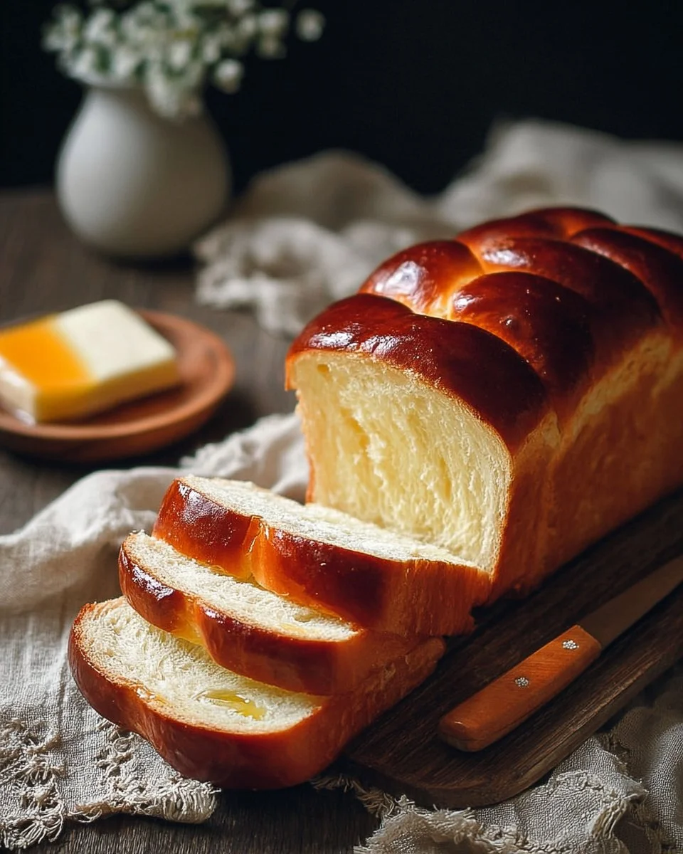 Delicious easy sweet condensed milk bread loaf with golden crust
