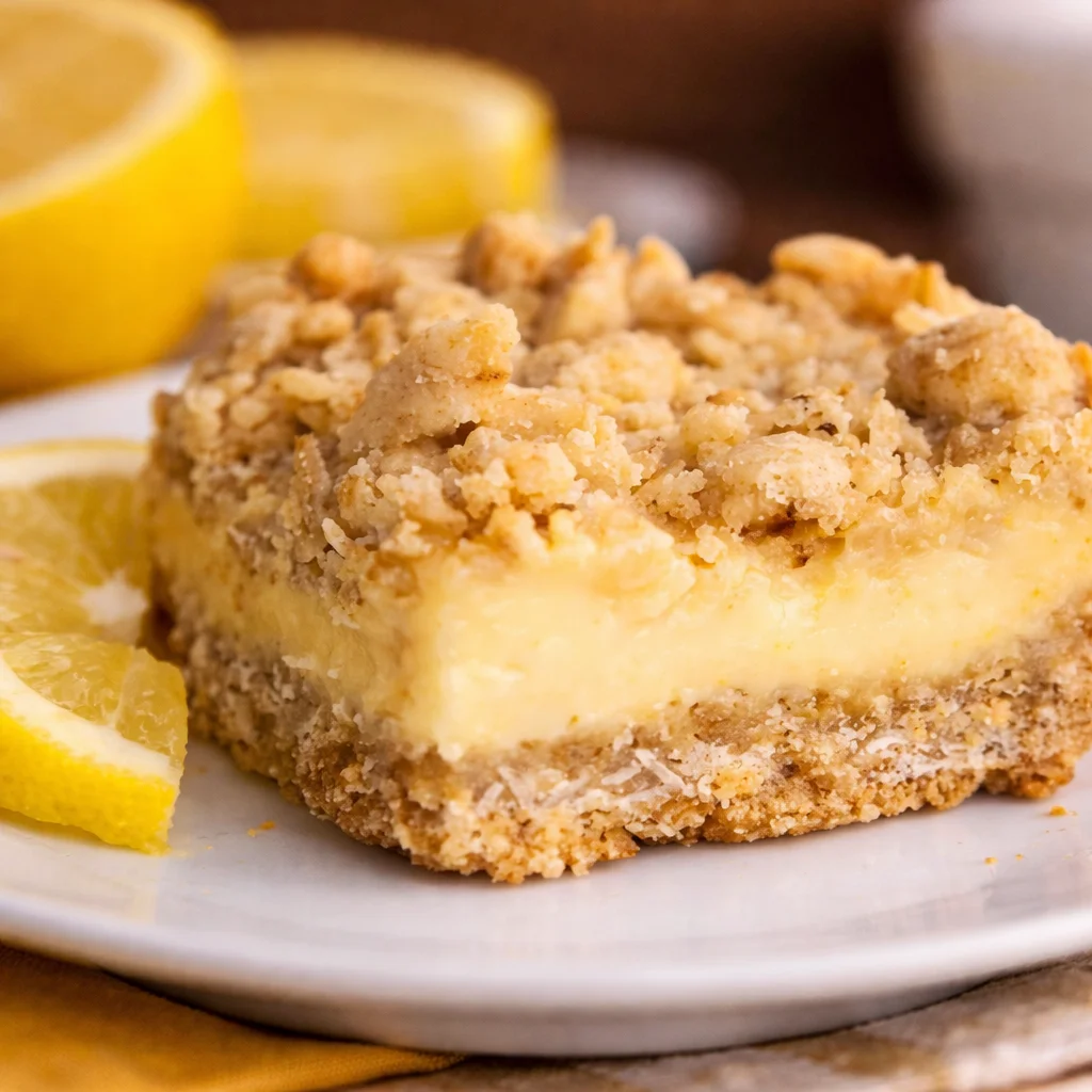 Delicious Lemon Crumb Bars with buttery crust and creamy lemon filling.