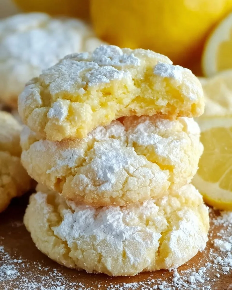 Delicious lemon gooey butter cookies on a plate