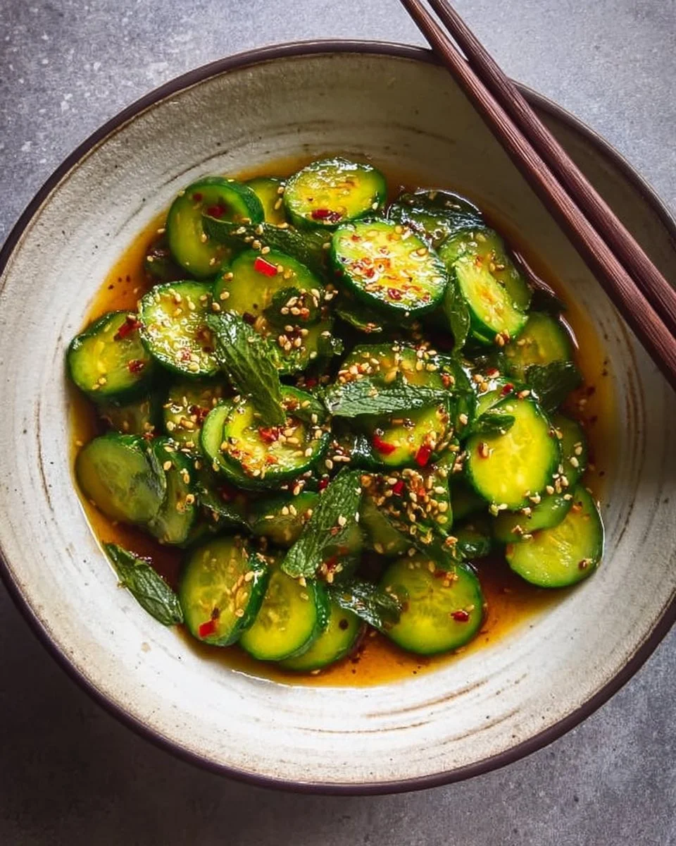 Easy Asian cucumber salad with fresh ingredients and vibrant colors