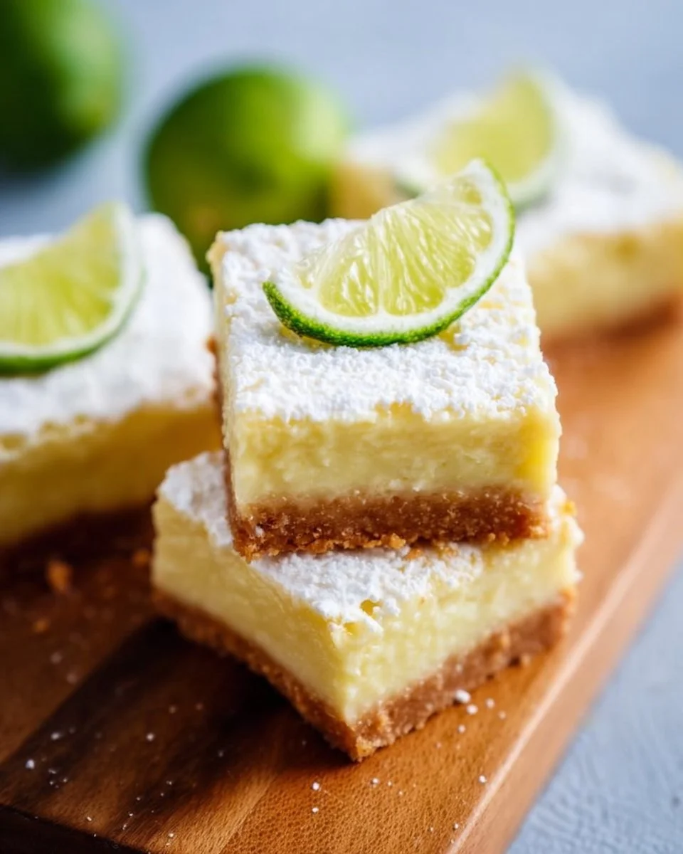 Delicious Key Lime Bars with a zesty lime topping and crumbly crust