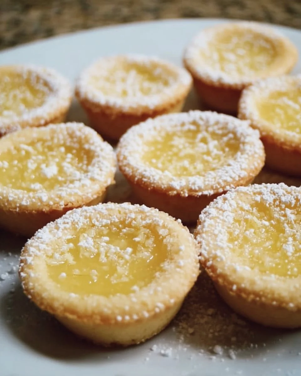 Lemon bar cookie cups with a zesty lemon filling in a cookie crust