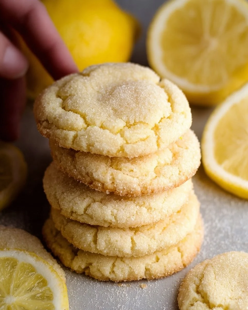 Freshly baked lemon cookies with a zesty glaze and lemon zest on top