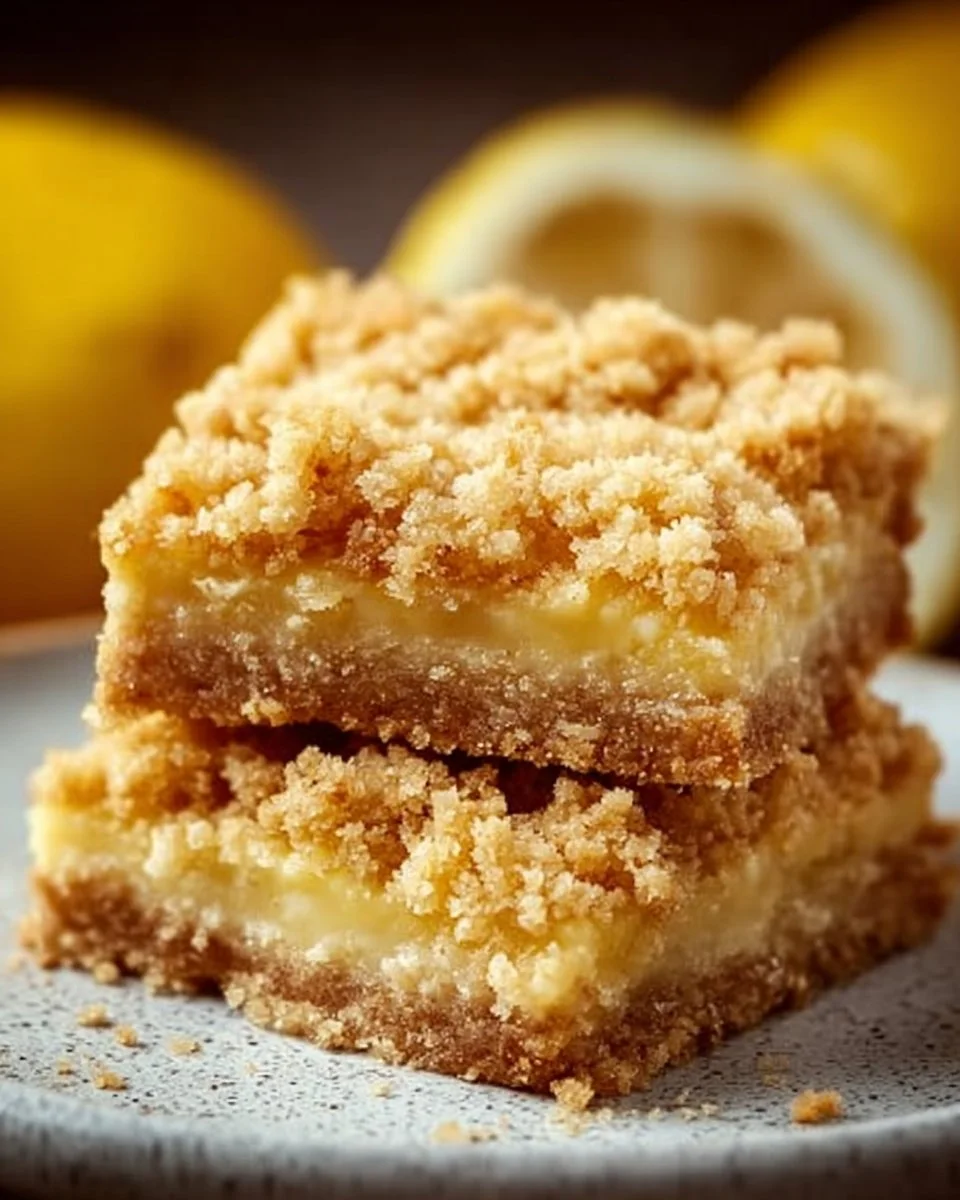 Delicious lemon crumb bars with a buttery topping and zesty lemon filling