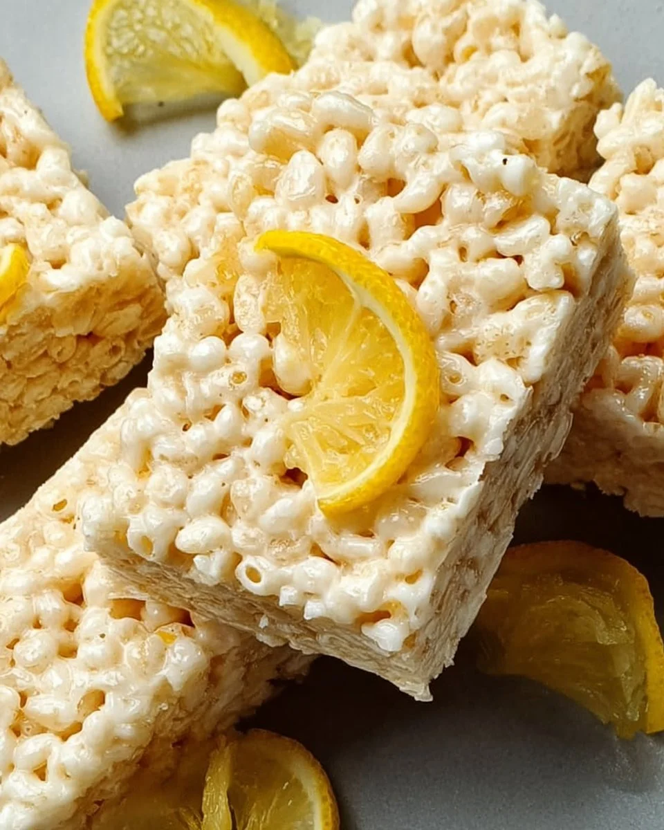 Delicious Lemon Rice Krispy Treats with a zesty twist
