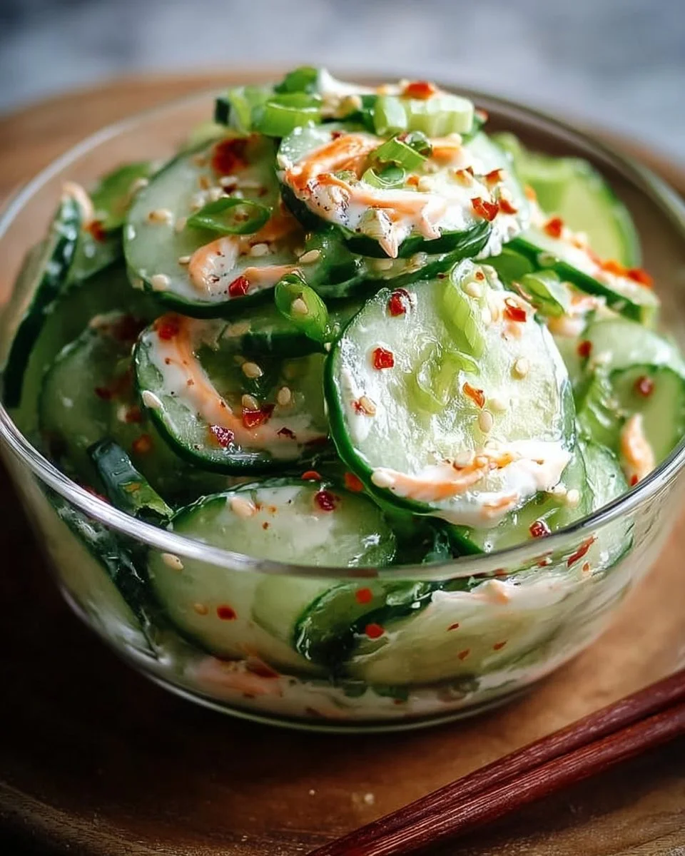 Refreshing California Roll Cucumber Salad served in a bowl