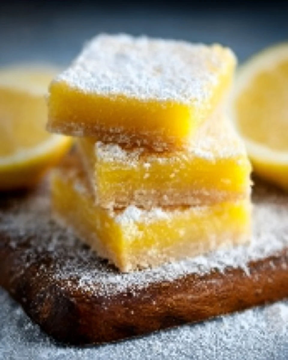 Delicious super easy lemon bars with a zesty lemon filling and powdered sugar topping.