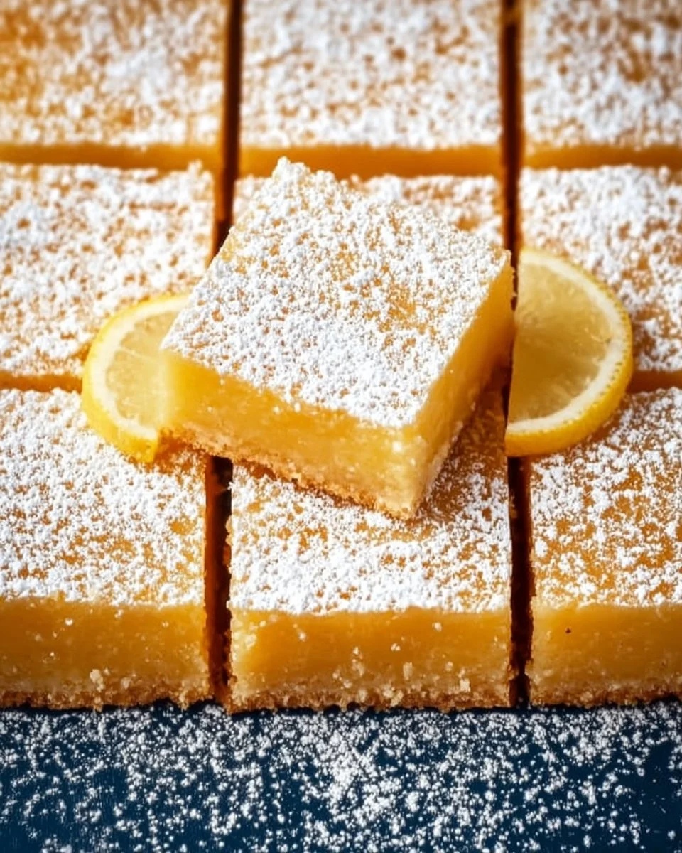 Super easy lemon bars with a perfect lemon flavor and buttery crust.