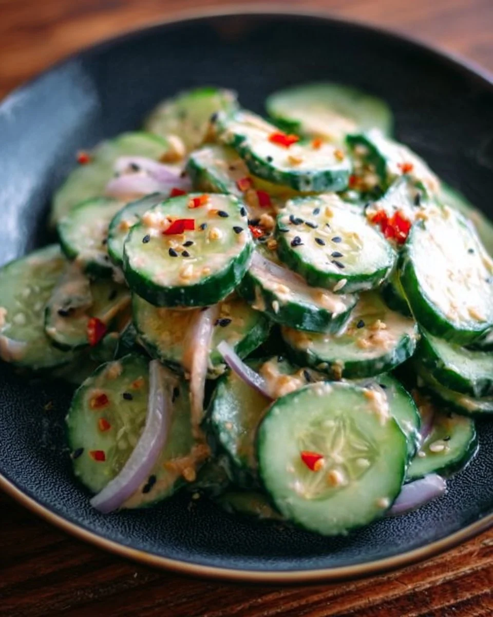 Fresh cucumber salad inspired by viral TikTok recipe
