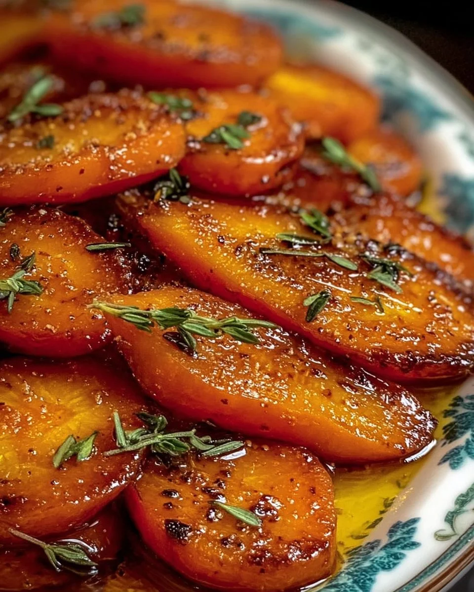 Amish Baked Honey-Glazed Carrots served in a bowl