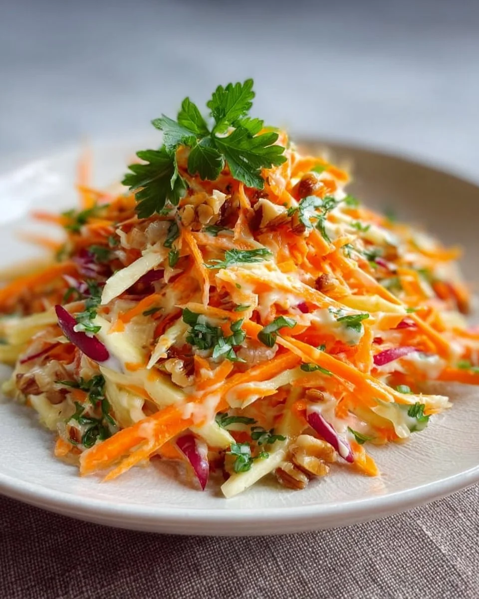 Crunchy Apple Carrot Salad with Creamy Citrus Dressing