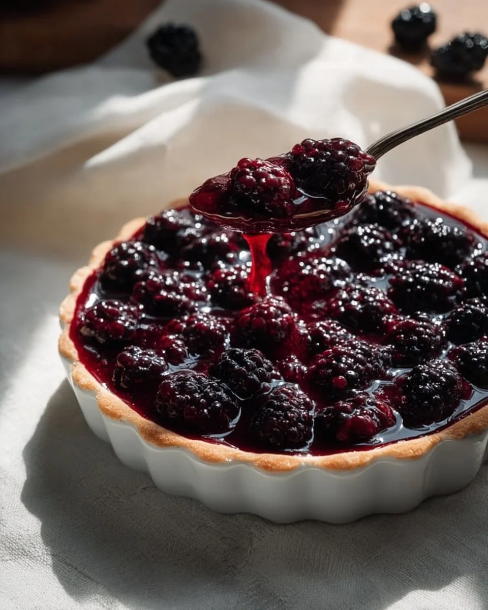 Easy glossy blackberry pie filling made with fresh blackberries