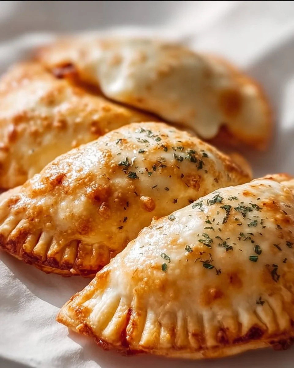 Cheesy pizza pockets filled with melted cheese and marinara sauce