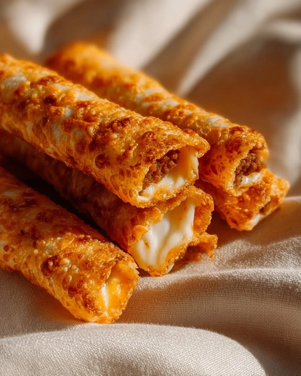 Delicious cheesy taco sticks served on a plate