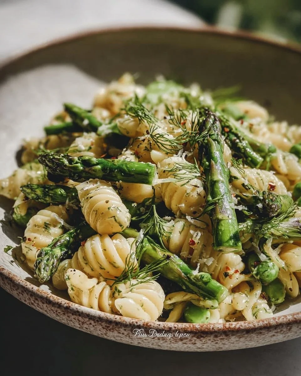 Fresh Spring Pasta Salad with Asparagus and Lemon Dill Vinaigrette