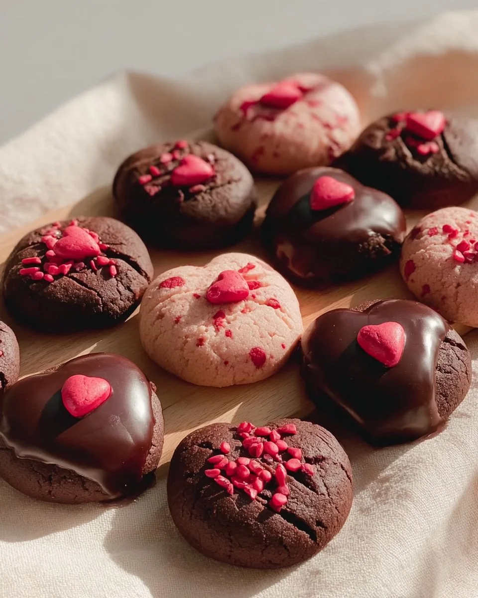 Valentine Ganache Cookies with rich chocolate ganache filling