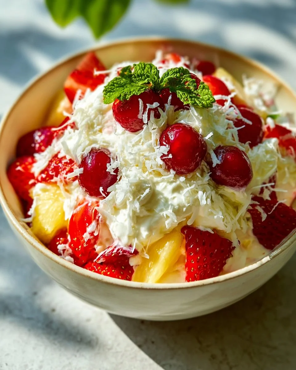 Delicious Hawaiian cheesecake salad with tropical flavors and fresh ingredients
