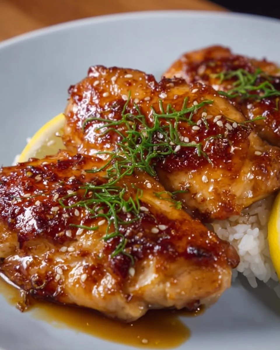 Delicious Honey Lemon Garlic Chicken dish served on a plate